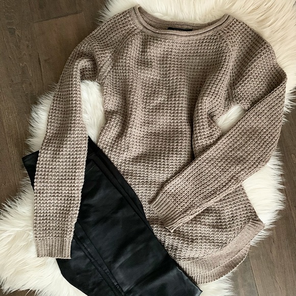 Revamped Sweaters - Waffle knit sweater